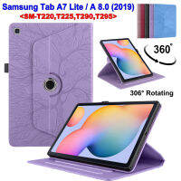 สำหรับซัมซุงกาแล็กซีแท็บ A7 Lite (2021) 8.7 "SM-T225 SM-T220 T225N 8.0 (2019) เคสป้องกันแท็บเล็ต SM-T295 SM-T290พับฝาเป็นฐาน360 ° ปลอกหมุนได้นูนแฟชั่นปกหนัง