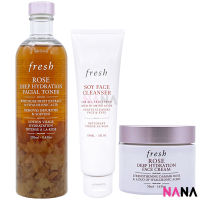 Fresh Soy Face Cleanser 150ml + Rose Deep Hydration Facial Toner 250ml + Rose Deep Hydration Face Cream 50ml