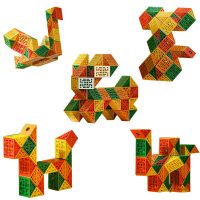 24-72 Segments Magic Rule Snake Montessori Toys Geometric 3D Puzzle Cube Magico Spatial Thinking Training Kids Educational Toys Brain Teasers