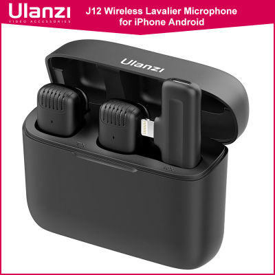 Ulanzi J12ไร้สายจักรยานไมโครโฟนระบบเสียงบันทึกวิดีโอไมโครโฟนมินิไมค์สำหรับ Android ถ่ายทอดสด