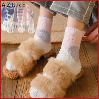 AZURE ของขวัญคริสต์มาส สเกตบอร์ด นุ่ม หนา ตุ๊กตา Cashmere Sox ถุงเท้าตั้งพื้น ถุงเท้ากำมะหยี่ปะการัง ลายอุ้งเท้า