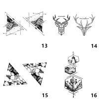 3pcs Waterproof Temporary StickerTattoo Black Triangle Tattoos Body Arm Fake Tatoos Chains