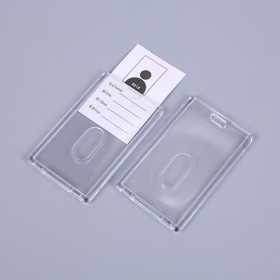 【CW】✢卍❄  1PCS Card Cover Badge Holder Transparent AcrylicFactory Company Office Staff Employees ID Name Tag Pass Bus Sleeve