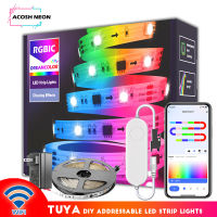 65.5ft20M TUYA WS2811 TUYA DreamColor ไฟ LED Strip RGBIC Smartlife 60 Ledsm เทปยืดหยุ่นทำงานร่วมกับ Alexa Assistant *