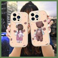 trend youth Phone Case For iphone14 Pro advanced Mens and Womens anti-fall airbag lambskin creative couple cartoon