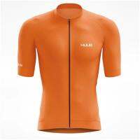 Orange HUUB ทีมชายเสื้อเจอร์ซีย์นักปั่น2023 MTB Maillot เสื้อสำหรับปั่นจักรยานโปรเสื้อดาวน์ฮิลล์ระบายอากาศเสื้อผ้าปั่นจักรยานกีฬาเสือภูเขา