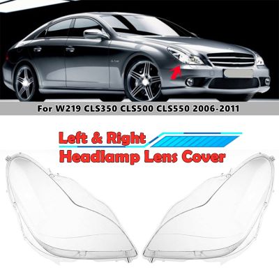 2PCS Car Front Headlight Head Light Lamp Lens Cover for Mercedes Benz W219 CLS350 CLS500 CLS550 2006-2011