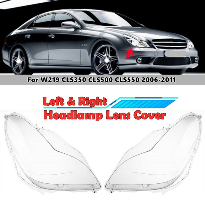 2pcs-car-front-headlight-head-light-lamp-lens-cover-for-mercedes-benz-w219-cls350-cls500-cls550-2006-2011