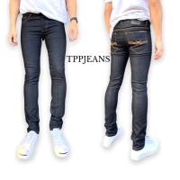 TPPJEANS DNCH44 Skinny Jeans กางเกงยีนส์สกินนี่สีดำยีนส์ ผ้ายืด ปักด้ายส้ม เป้ากระดุม Size 26-36 รับชำระปลายทาง