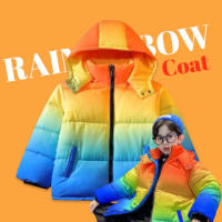 เสื้อกันหนาวเด็ก rainbow coat มาเป็นซิปหน้าใส่ง่าย มีฮู้ดด้วย ใส่แล้วอุ่นสุดๆ (STREET168)