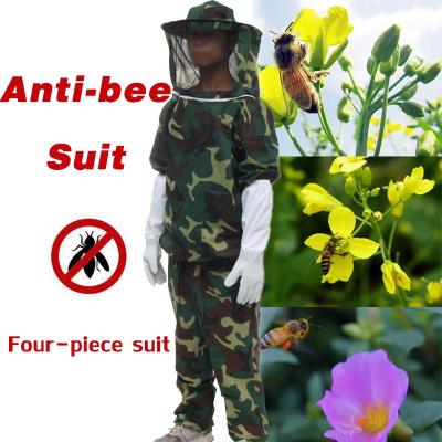 ถุงมือเสื้อกางเกงหมวกป้องกันผึ้งลายพรางชุดป้องกันผึ้งกลางแจ้ง