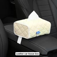 [Xiaofeitian Auto Supplies] ที่ใส่ทิชชู่ในรถยนต์ PU Leather Hanging Paper Towel Clip For Peugeot 307 206 308 407 207 3008 406 208 508 301 2008 408 5008