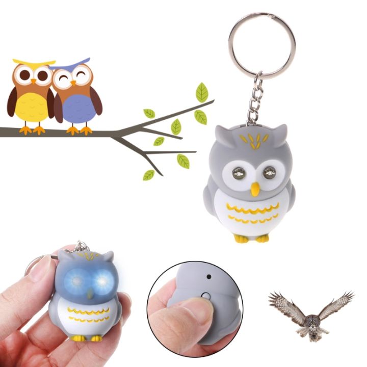 ready-stock-funny-led-light-3d-cartoon-owl-keyring-sound-hooting-key-chain-key-gift-kid-toys