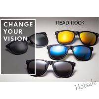 【hot sale】㍿ D03 Polarized Clip On Sunglasses Clip On Glasses Square Pc [read Rock]