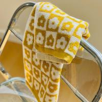 Bath Towel Comfortable Hand Washable Multipurpose Hand Towels Checkered Floral Shower Towel Washing Towel Home Supply