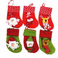 3pcs/lot New Year Christmas Socks Packing Decoration Tree Small Lot Santa Claus&amp;Snowman Ornament Christmas 18cm Height KC1243 Socks Tights