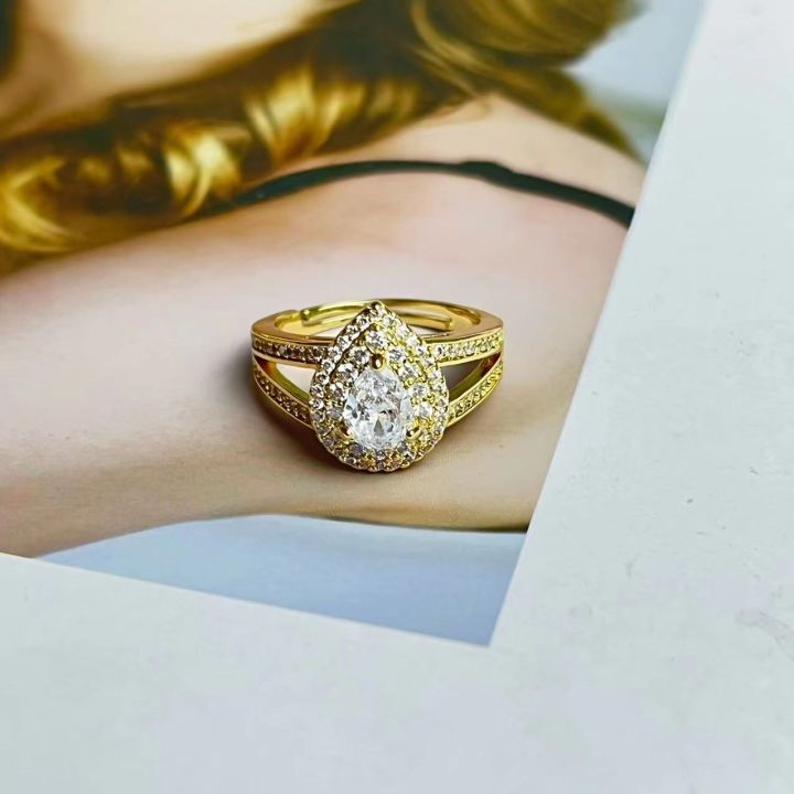 หวังว่าแหวนทองแดงแหวนที่มีคุณภาพยุโรปและสหรัฐเพชรขนาดเล็กชายสุดเท่แหวนสมมาตรข้ามพรมแดนขายส่ง