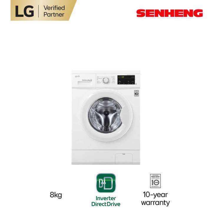LG 8kg Front Load Washing Machine WDMD8000WM with 6 Motion Inverter Direct Drive Lazada