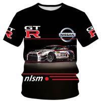 ใหม่ Nissan GTR แขนสั้นชายและหญิงเสื้อยืด 3D พิมพ์เสื้อยืดรถยนต์แฟชั่นสบาย ๆ กีฬาเย็นเสื้อยืด XS-5XL