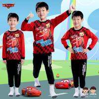 ชุดนอน ชุดนอนเด็กผู้ชาย ลาย Disney Cars เสื้อแขนยาวสีแดง กางเกงขายาวสีดำ ผ้านิ่ม ผ้าดี ใส่สบาย