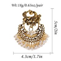 2020 Vintage Gold Pea Alloy Bollywood Oxidized Earrings for Women Ethnic Pearl Tassel Dangle Earrings