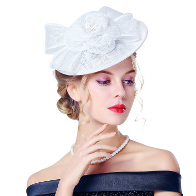Women Chic Fascinator Hat tail Wedding Party Church Headpiece kentucky Headwear Feather Hair Accessories Sinamay Fascinators