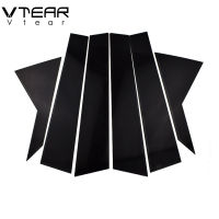 Vtear For Hyundai SolarisSolaris 2 window BC pillar sticker Glossy black trim anti scratch mirror surface cover accessories