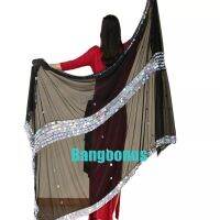 【YD】 Wholesale New Womens Belly Costume Performance Scarf Veil Big Size Sequin Hand Dancewear Scarves Malaya Shawl