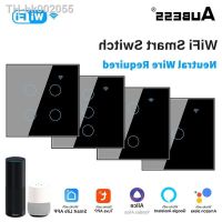 ☸ Tuya EU WiFi Smart Switch Neutral Wire Required 1/2/3/4gang Touch Sensor Wall Light Switch for Smart Life APP Alexa Google Home