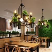 [COD] modern minimalist restaurant bar cafe creative art green plant chandelier pastoral personality balcony lamps