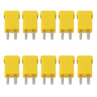 ☃ 10 Pcs Yellow Plastic Case Flat Male 2-Pin K Type Thermocouple Wire Connector