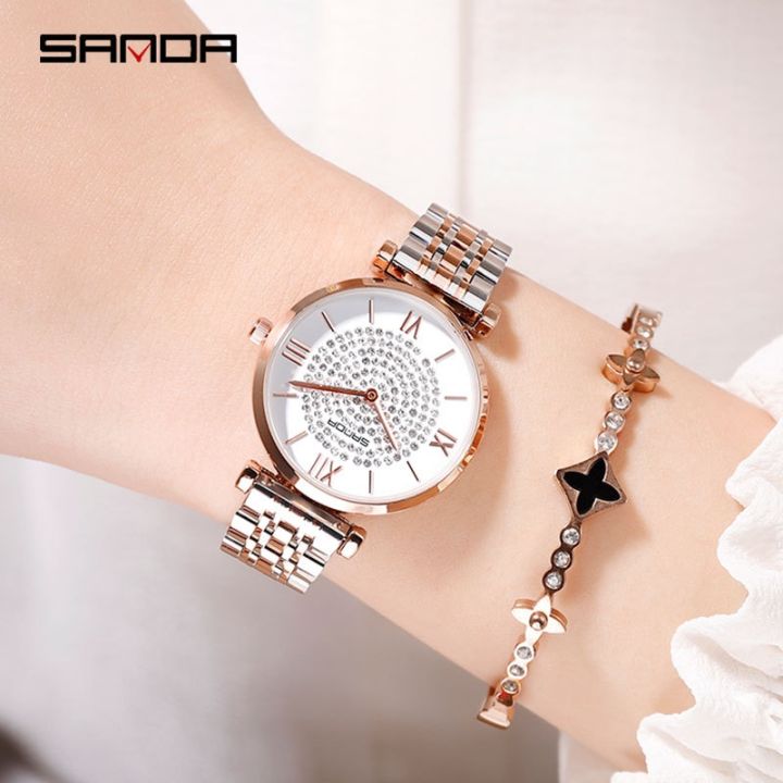 three-female-table-of-students-creative-fashion-diamond-the-table-full-of-diamond-crystal-leisure-steel-band-watch-undertakes
