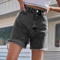 Classic Denim Shorts button Wide Legs Trunks summer Loose Womens Shorts  streetwear Dailywear Appears Thin Pantalones cortos