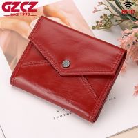 New Mini Genuine Leather Wallet for Women Vintage Small Travel Purse Female RFID Blocking Credit Card Holder Quality Money Bag