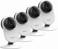 4pc Security Home Camera, Kami by YI 1080p WiFi Smart Wireless Indoor Nanny IP Cam with Night Vision, 2-Way Audio, Motion &amp; Face Detection, Phone App, Pet Cat Dog Cam - Works with Alexa and Google Face Detection 4pc