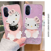 เคส Case Huawei Nova Y70 Nova9 SE Honor X7 X8 X9 5G 4G Glitter Starry Sky เคสโทรศัพท์น่ารัก Hellokitty แต่งหน้ากระจกฝาหลัง2022