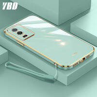 YBD เคสโทรศัพท์เดิมสำหรับ Vivo Y76 5G,ฝาครอบโทรศัพท์ซิลิโคนชุบลายคู่รักแฟชั่นหรูหราพร้อมสายคล้องฟรี