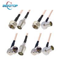 BEVOTOP F Male to TV Male Straight / Right Angle Plug Connector RG179 RF Coaxial Cable 75 Ohm Extension Cord Pigtail Jumper Electrical Connectors