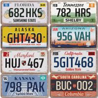 Wanghuilishop USA Vintage Car License Plate Tin Sign - Alaska, Kansas, Miami - Retro Wall Decor For Garage, Club, Bar และ Pub