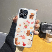 เคสโทรศัพท์นิ่มลายการ์ตูนใหม่สำหรับ Realme C53 C55 C55NFC C33 C31 C30 C30S C35น่ารัก KT ปลอกซิลิโคนใส2023ฝาหลังโปร่งใส C55 NFC