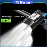 Hasune 3 In 1 LED จักรยานคอมพิวเตอร์จักรยานแสงไฟ S Peedometer วัดระยะทางกันน้ำ