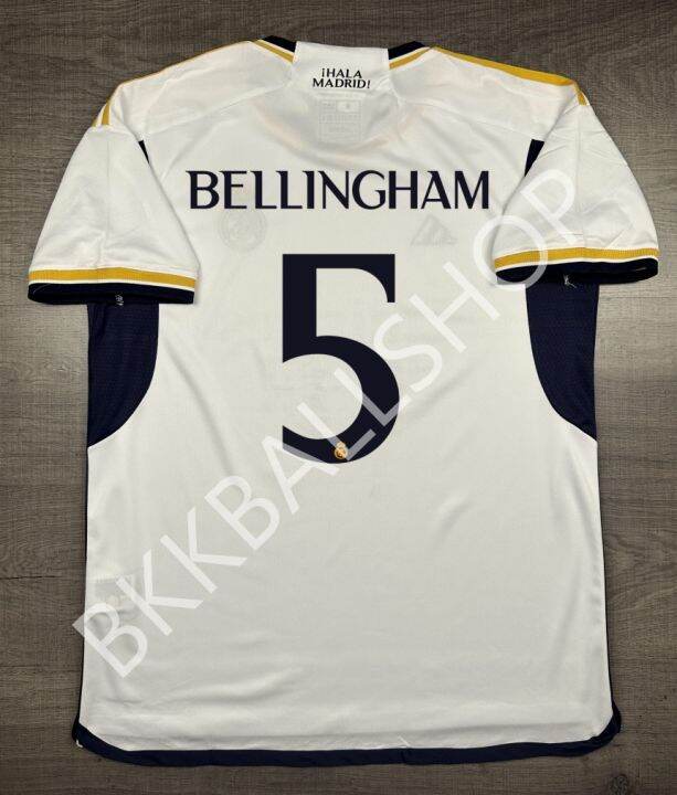 เสื้อฟุตบอล รีล มาดริด Home เหย้า 2023/24 พร้อมเบอร์ชื่อ 5 BELLINGHAM ...