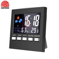 LCD Digital Termometer Higrometer Layar Besar Jam Kalender Stasiun Cuaca Jam Meja Suhu Kelembaban Meter Kabel USB