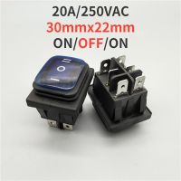 motorcyclecar DIY KCD4-203 20A/250VAC 30mmx22mm Waterproof Rocker Switch 6pin DPDT ON OFF ON 12V 220V Red Green LED Light