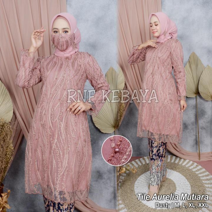 RR Kebaya Set//Setelan Kebaya Dan Rok Plisket Tile Aurelia Mutiara ...