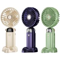 1PC USB Handheld Small Cooler Usb Charging Silent Digital Display Folding Fans Office Student