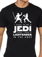 Star wers Elder Scrolls Skyrim Lustig เสื้อยืด Jedi Pfeil Knie