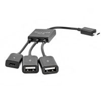 4 Port 3 In 1 Micro USB Power Charging OTG Hub Cable Adapter Converter Extender untuk Ponsel untuk Samsung Galaxy