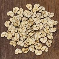 500pcs Love Heart No Hole Wood Buttons Sewing Craft Clothes Decor DIY Scrapbooking Haberdashery