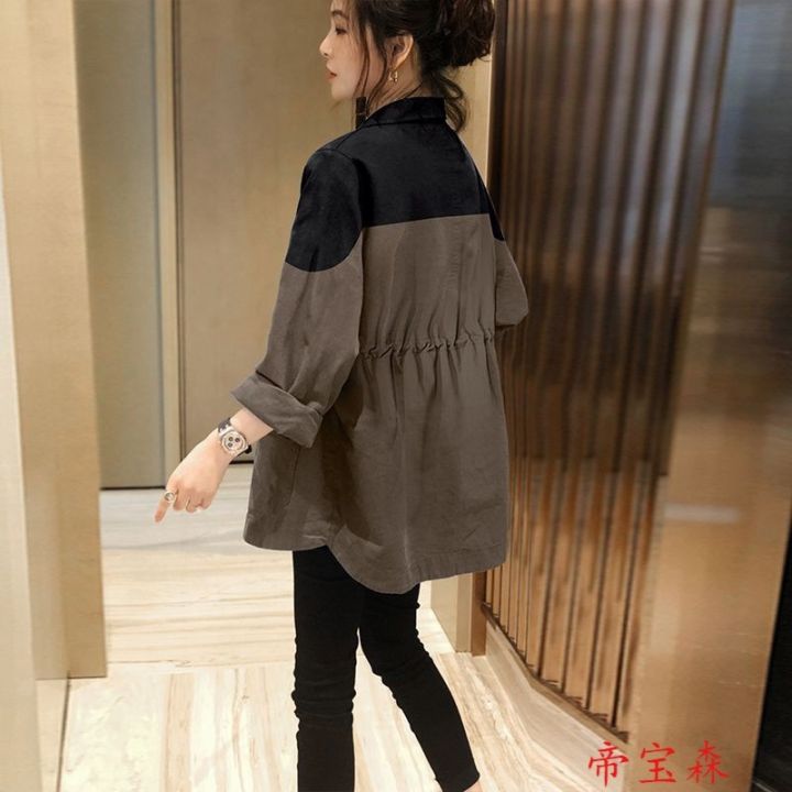 cod-contrasting-retro-suit-jacket-womens-loose-large-size-casual-autumn-2022-new-korean-style